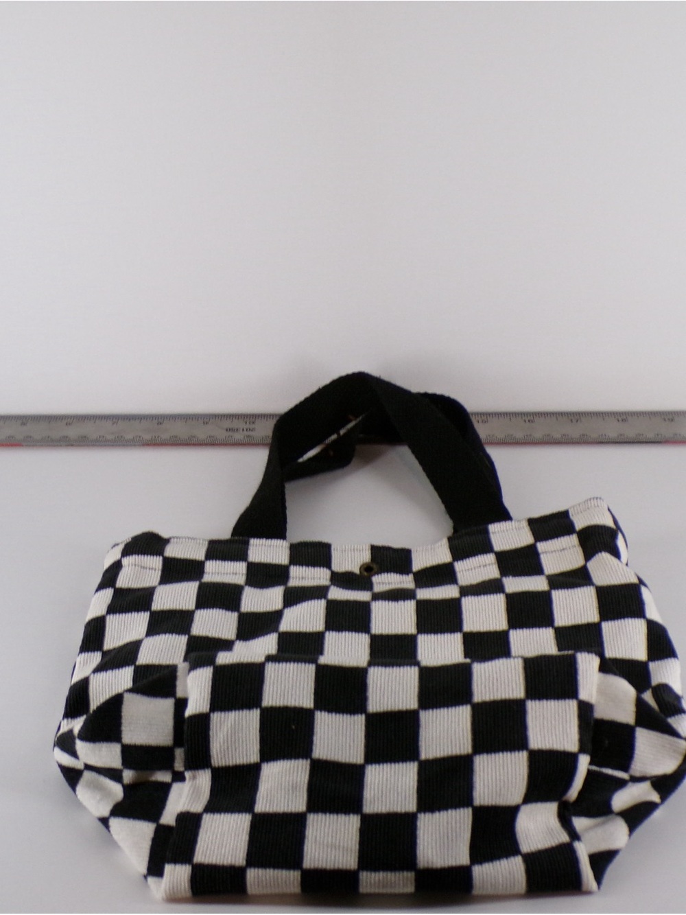 Black and White Checkerboard Tote Bag - Versatile Women’s Handbag